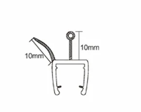 Junta inferior para puerta de ducha Negro B009-BK